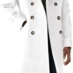 Mens Trench Coat Notch Lapel Slim Fit Double Breasted Wool Blend Long Pea Coat Winter Warm Overcoat
