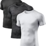 Men's Cool Dry Short  Compression Shirts, Sports Baselayer T-Shirts Tops, Athletic Workout Shirt