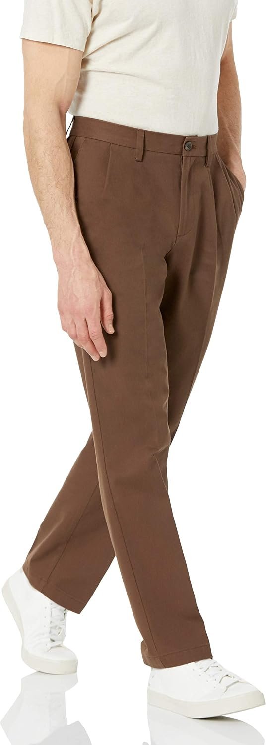 71YRMrJfouL._AC_SL1500_.jpg Men's Classic-Fit Wrinkle-Resistant Pleated Chino Pant (Available in Big & Tall) - Image 1