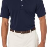 Men's  Solid Mesh Short  Golf Polo Shirt