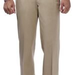 Men's Premium No Iron Khaki Classic Fit Expandable Waist Flat Front Pant (Regular and Big & Tall Sizes)