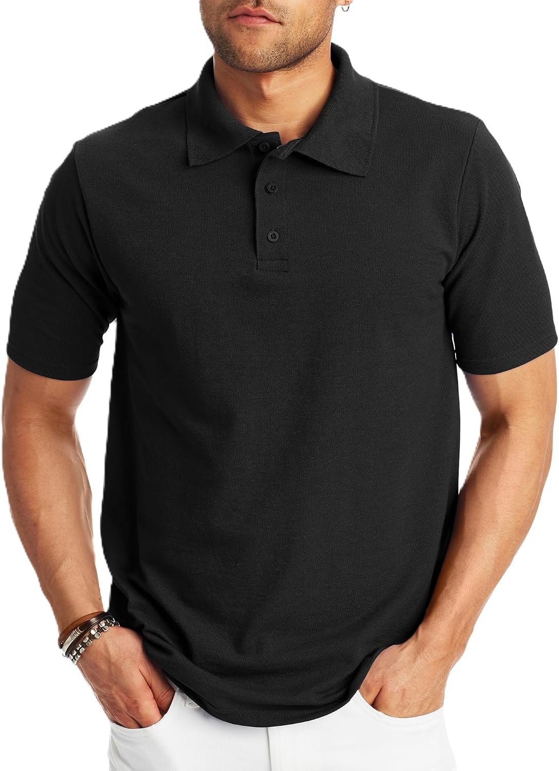 81JcCMoz5BL._AC_SL1500_.jpg Men??s Short Polo Shirt, Midweight Men's Shirt - Image 1