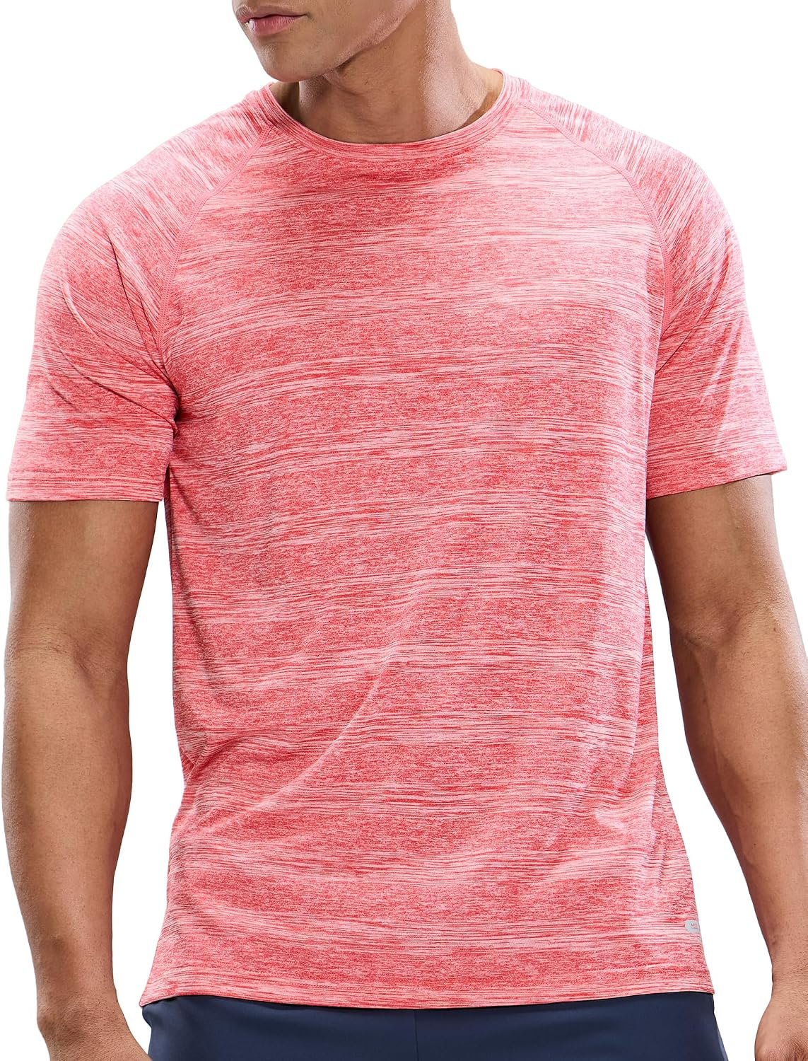 910AVVlf8wL._AC_SL1500_.jpg Men's Dry Fit Workout T-Shirts Athletic Running Tee Short Crew Neck Gym Tops, Polyester, Moisture Wicking - Image 1