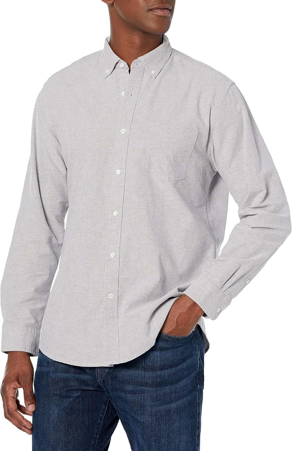 91qHcIrqy6L._AC_SL1500_.jpg Men's Regular-Fit Long-Sleeve Pocket Oxford Shirt - Image 1